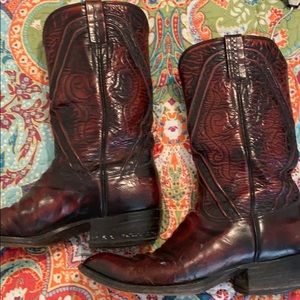 Custom Men’s Lucchese Auburn/brown boot size 10D